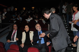 Otvaranje Kina Valli; gradonačelnik Pule Boris Miletić pozdravlja Christophera Leeja , počasnog gosta 55. festivala igranog filma u Puli